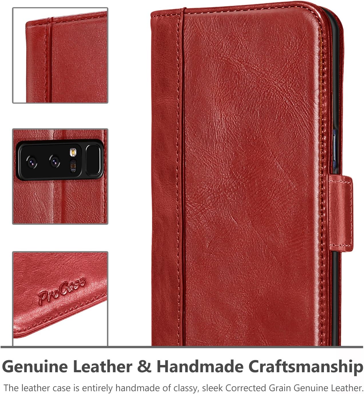 Free Shipping Over $50 ProCase Galaxy Note 8 Genuine Leather Case, Vintage Wallet Folding Flip Case with Kickstand Card Slots Magnetic Closure Protective Cover for Galaxy Note8 -Brown Buy 1 get 1 ProCase Galaxy Note 8 Genuine Leather Case, Vintage Wallet Folding Flip Case with Kickstand Card Slots Magnetic Closure Protective Cover for Galaxy Note8 -Brown