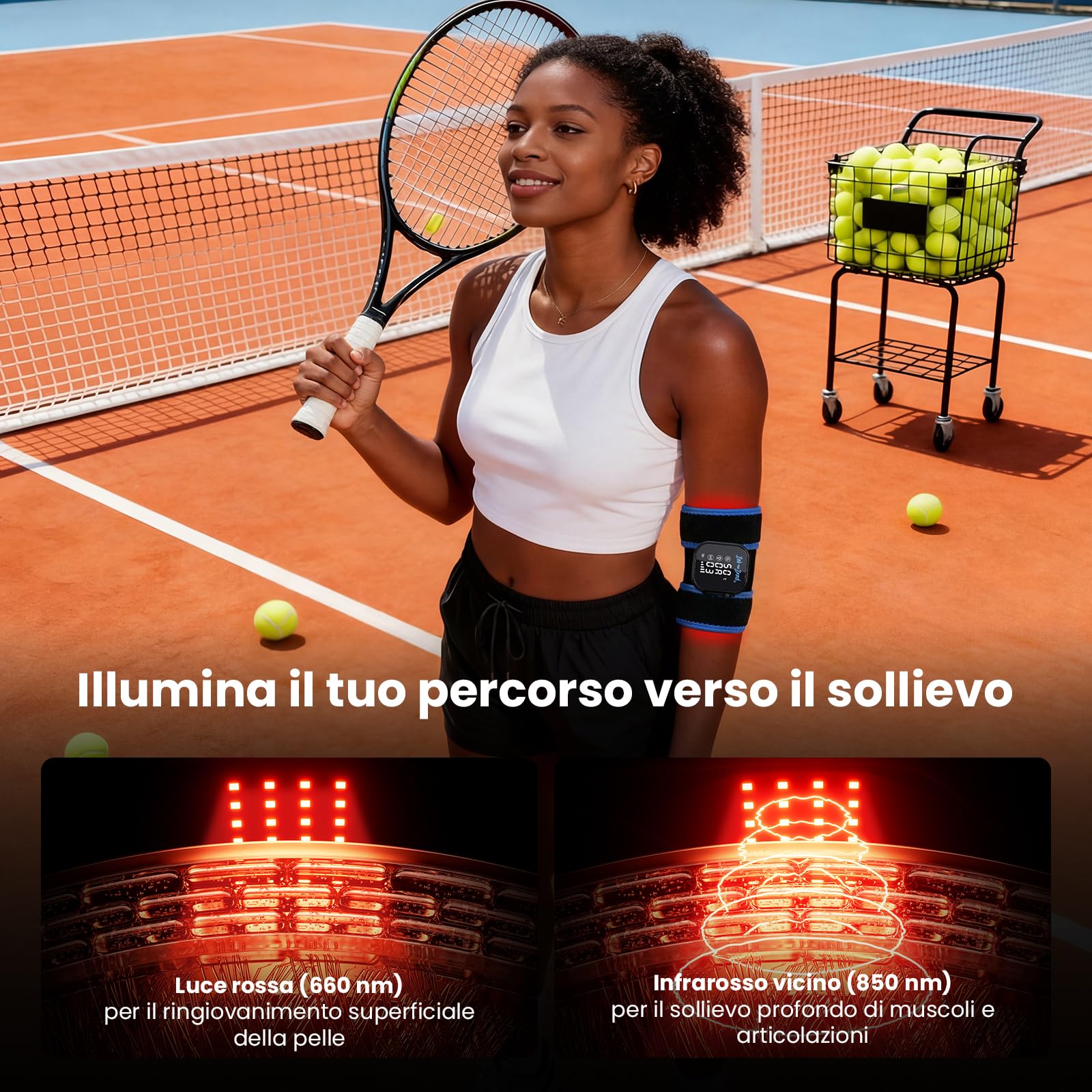 BOB AND BRAD TheraHeat Massaggiatore da Polso con Calore e Luce Rossa