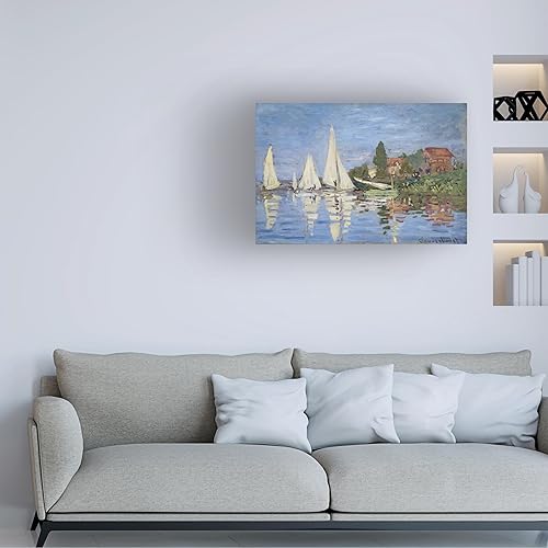 Miniatura 3 de Trademark Fine Art Arte de pared en lienzo Regatta at Argenteuil de Claude Monet, 30 x 47 pulgadas