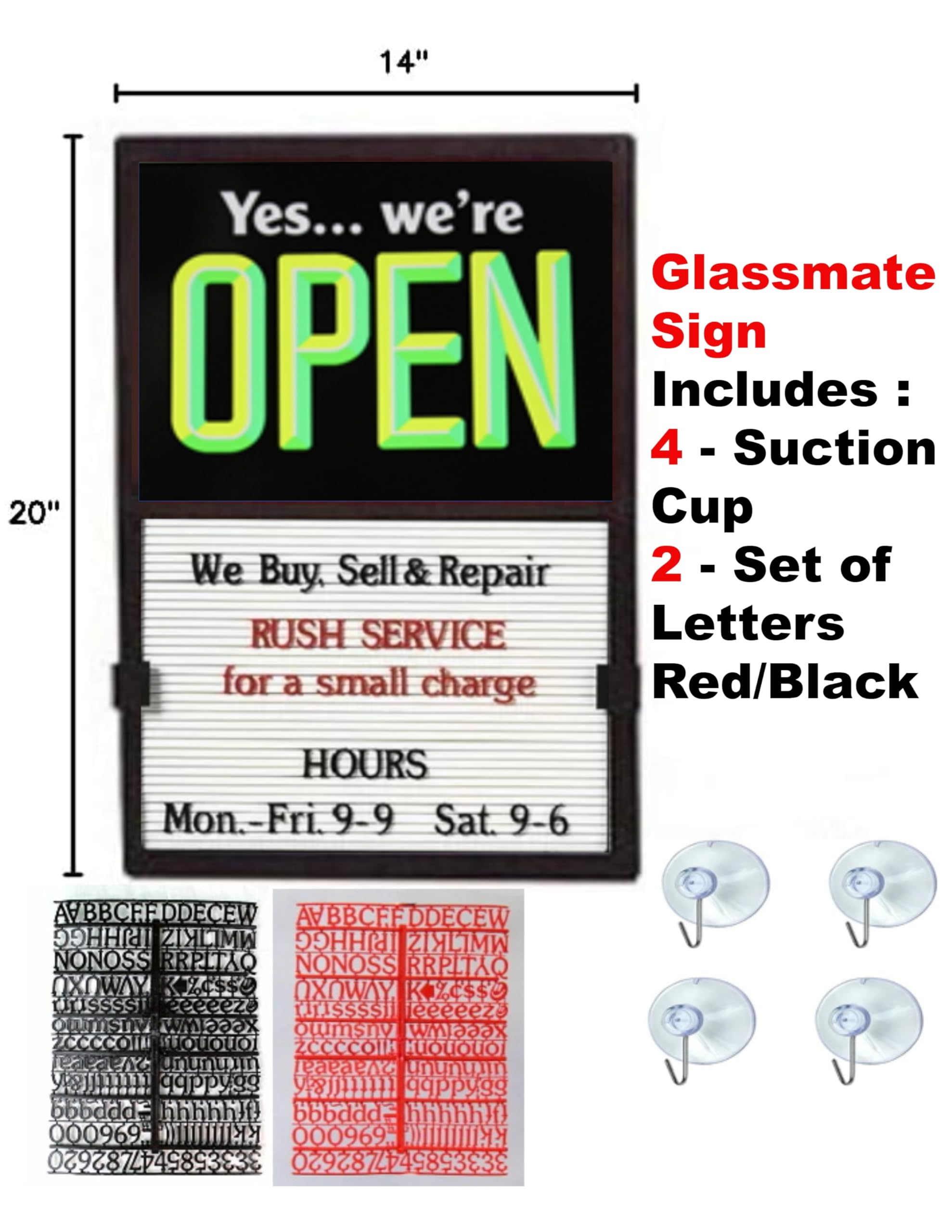 open closed 看板 Amazon.com : Glassmate Vertical Open/Closed Message Slider Board