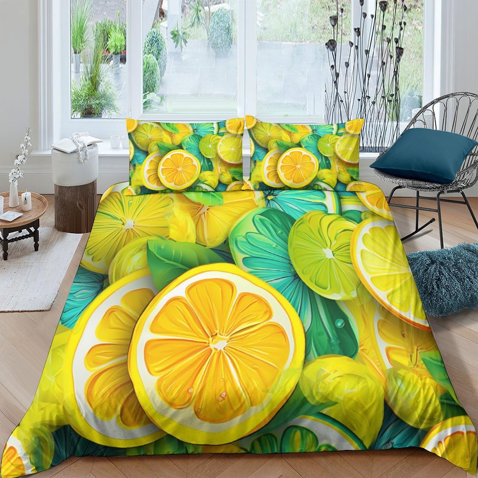 Housse de couette facile d'entretien parure de lit 3 pièces anti-plis