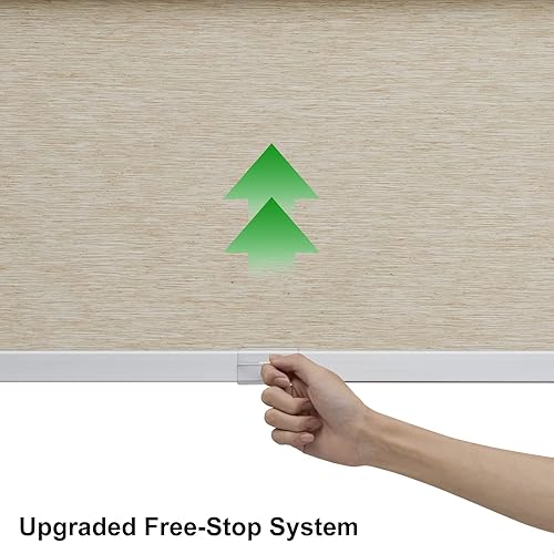 Miniatura 4 de Persianas sin cordones Free-Stop con cenefa, persianas sin cordones de tejido natural, persianas enrollables para oscurecer la habitación para el