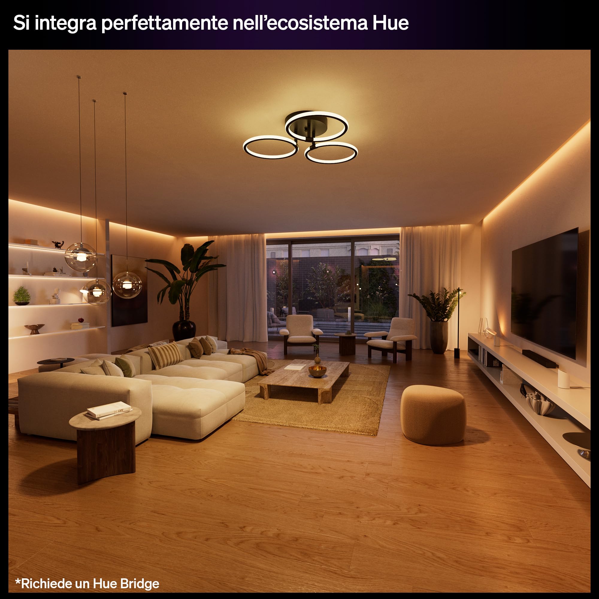 Philips Hue Interruttore On/Off Con cavo, 1 Pezzo, 2 Canale, per luci non smart, Timer e Programmazioni, Connessione Affidabile, App, Comandi vocali, Funziona con Apple Home, Google Home, Alexa