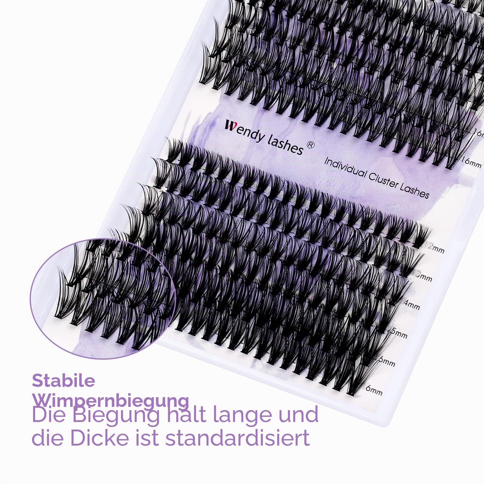 WENDY LASHES Wimpern Extensions D Curl Natürliche Cluster Lashes YM15 | Wiederverwendbare Wimpernverlängerung Wimpern Einzeln Zu Hause, DIY Wimpernverlängerungen Für Anfänger(10-18mm)