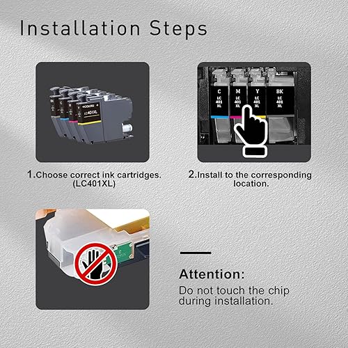 Miniatura 5 de LC401XL - Cartuchos de tinta para impresora Brother para cartuchos de tinta Brother LC401, cartuchos de tinta Brother LC401, color negro, funcionan