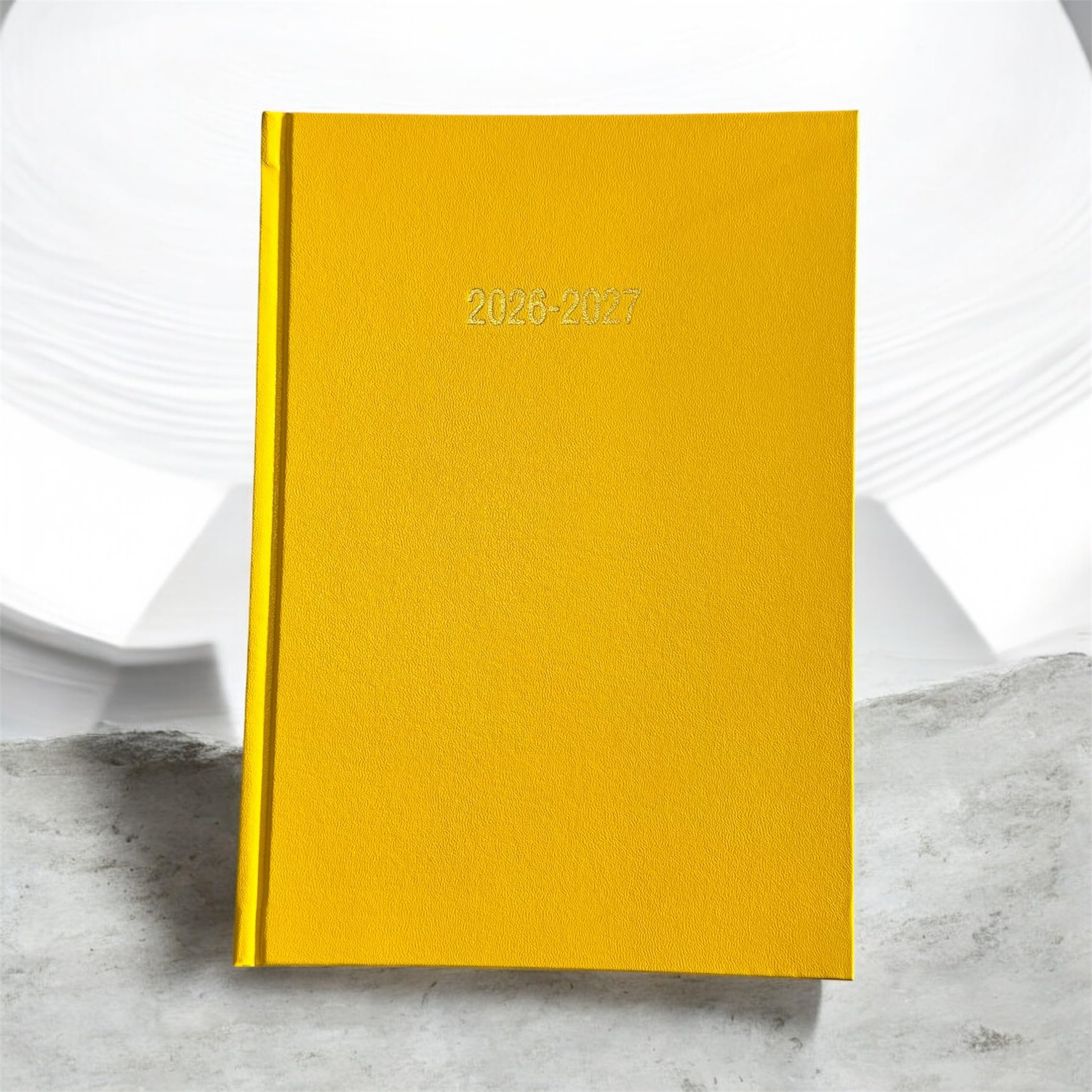 Shineone 2026-2027 A5 Academic Diary Premium Week To View Diary Hardback Cover Appointment & Ribbon Marker, Mid Year Planner, Organizer for Student Teacher Hardback Case Bound (Yellow) — image 1