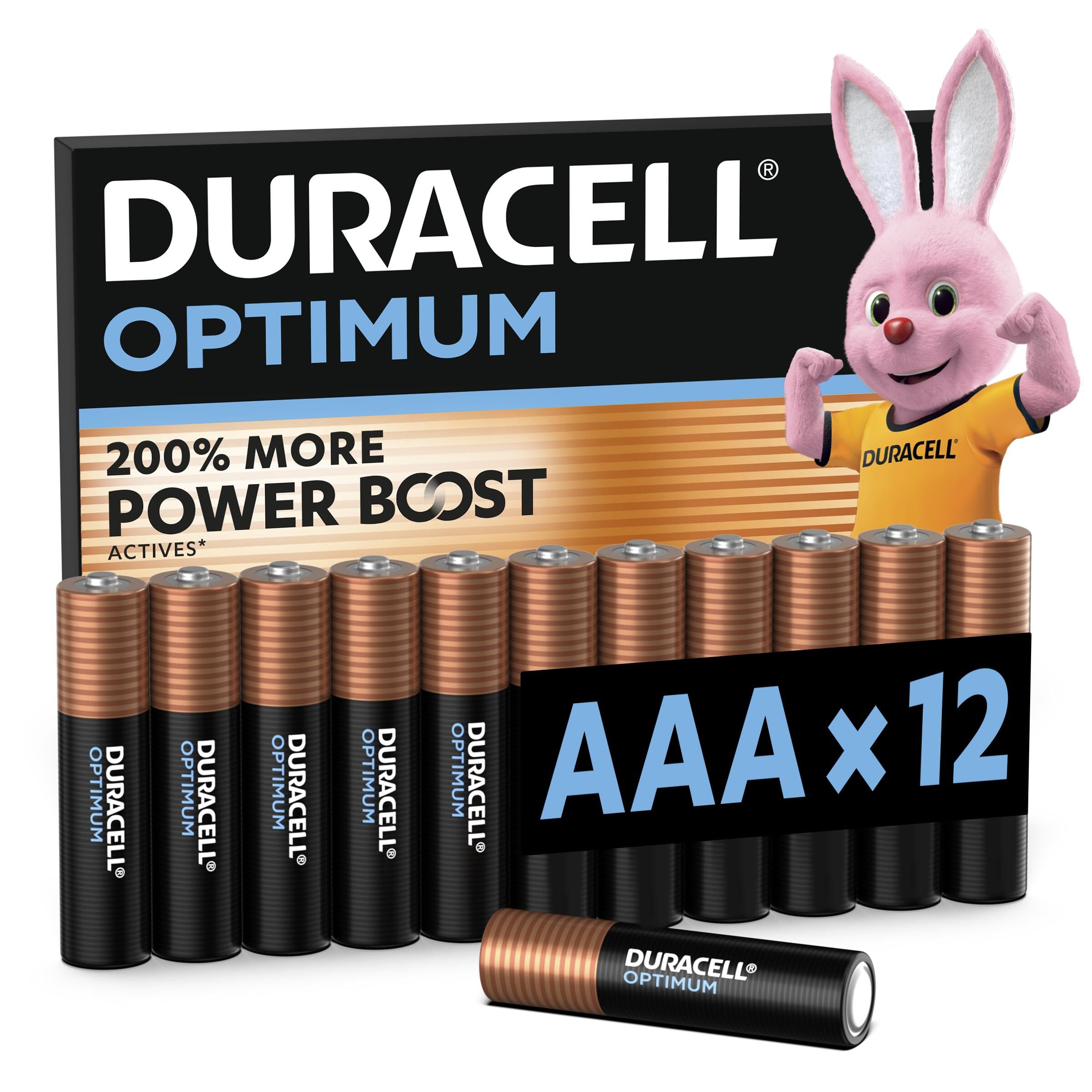 DURACELL Optimum AAA Batteries (12 Pack) – Alkaline Batteries 1.5V – 200% More Power Boost Actives – Meets Demands Of Modern Devices – 100% Recyclable, 0% Plastic Packaging – MX1500The Nordic Swan EcolabelThe Nordic Swan Ecolabel
