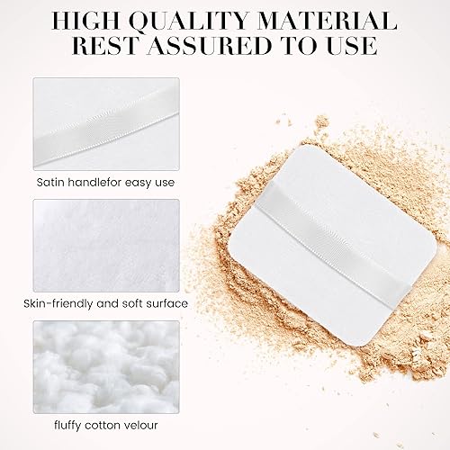 Miniatura 6 de MOTZU 6 piezas de algodón en polvo, hecho de terciopelo de algodón puro en forma cuadrada diseñada para contornear, debajo de los ojos y esquinas,