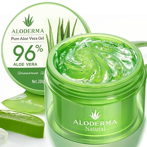 Miniatura 10 de Aloderma Gel orgánico de aloe vera para la cara hecho dentro de las 12 horas de la cosecha, gel de aloe vera 96% puro para la piel, el cuero