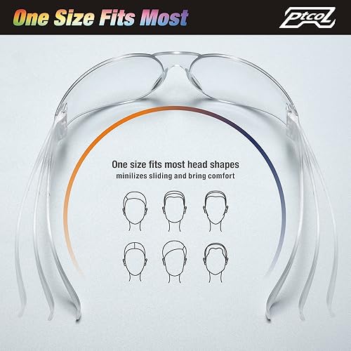 Miniatura 4 de Paquete de 168 gafas de seguridad en 7 colores, unisex, transparentes, antiarañazos, resistentes a los impactos, con certificación ANSI Z87.1 EN166,