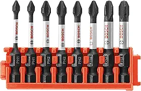 BOSCH Kit de brocas Phillips de 2" com clipe para sistema de estojo personalizado, 8 peças