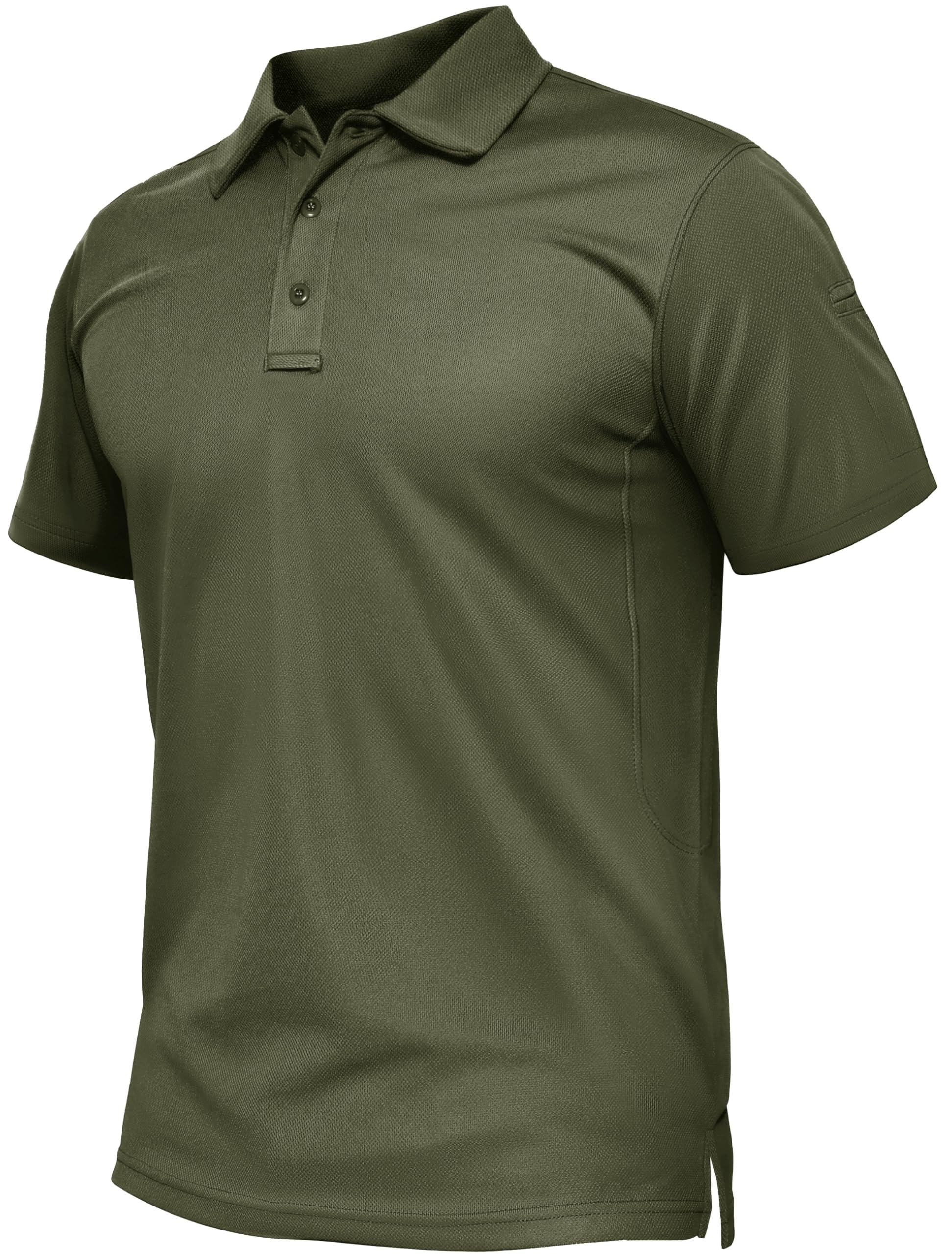 TACVASEN Mens Polo Shirts Short Sleeve Quick Dry Collared Shirt Performance Pique Polos for Athletic Tactical Golf Work