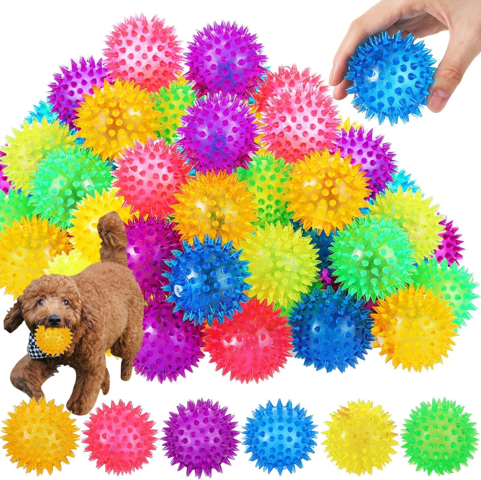 Pet Supplies Jerify 60 Pieces 2.56 Inches Squeaky Balls for Dogs