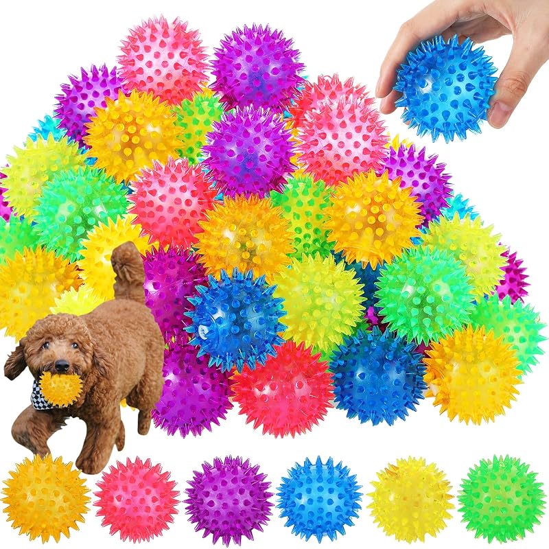 Bolas com Apito e Pontas para Cães Pequenos Jerify em TPR, 6,5 cm, 60 unidades