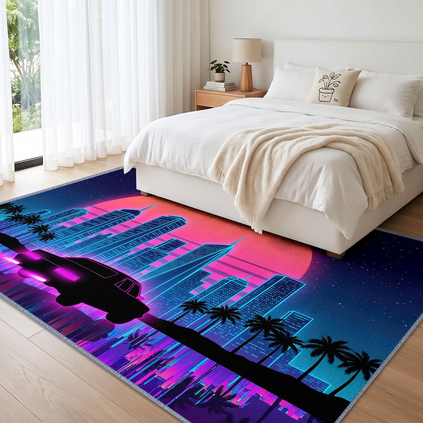 Générique Ville Coucher De Soleil Tapis Salon 80x150 cm