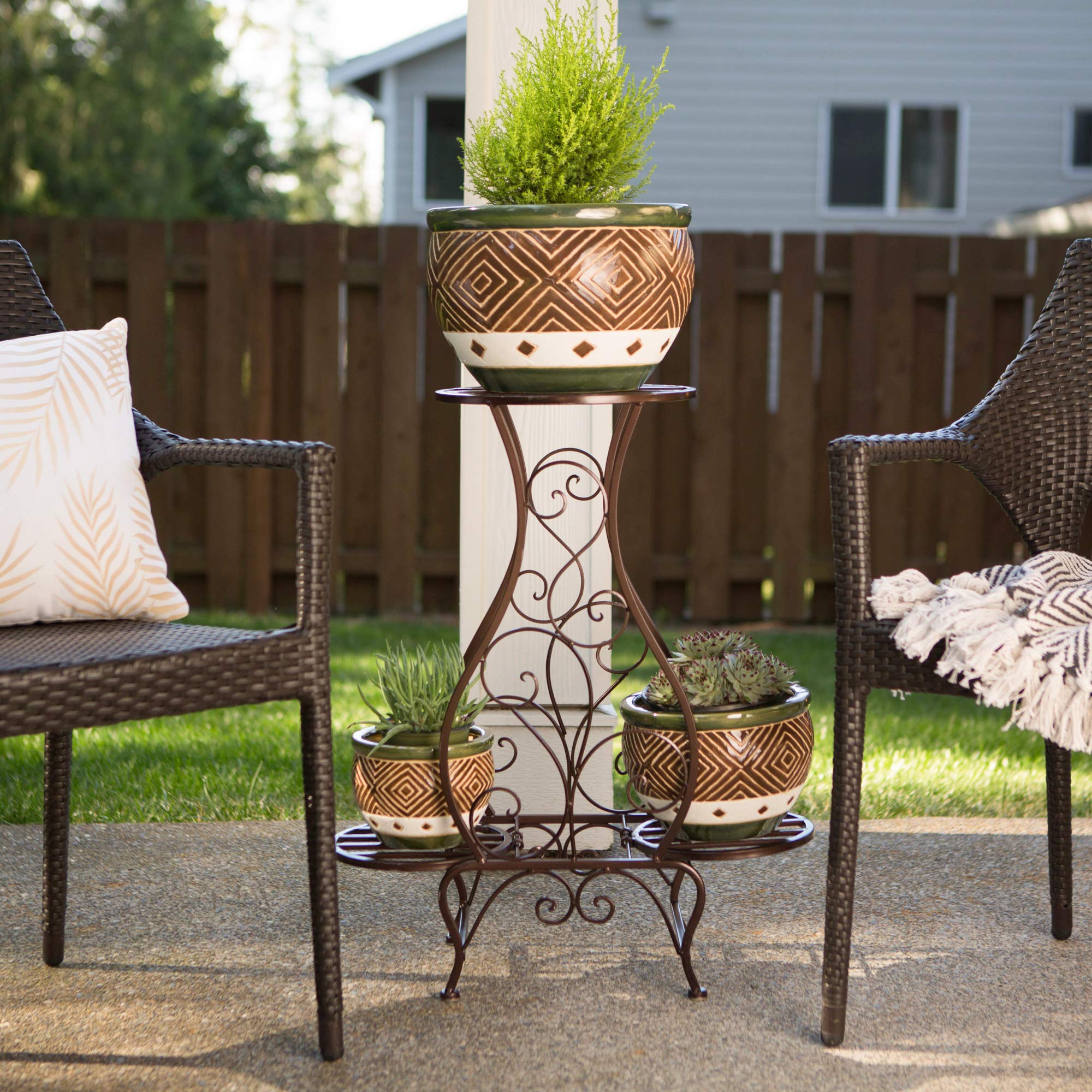 Amazon.com : Hourglass Triple Plant Stand : Patio, Lawn & Garden