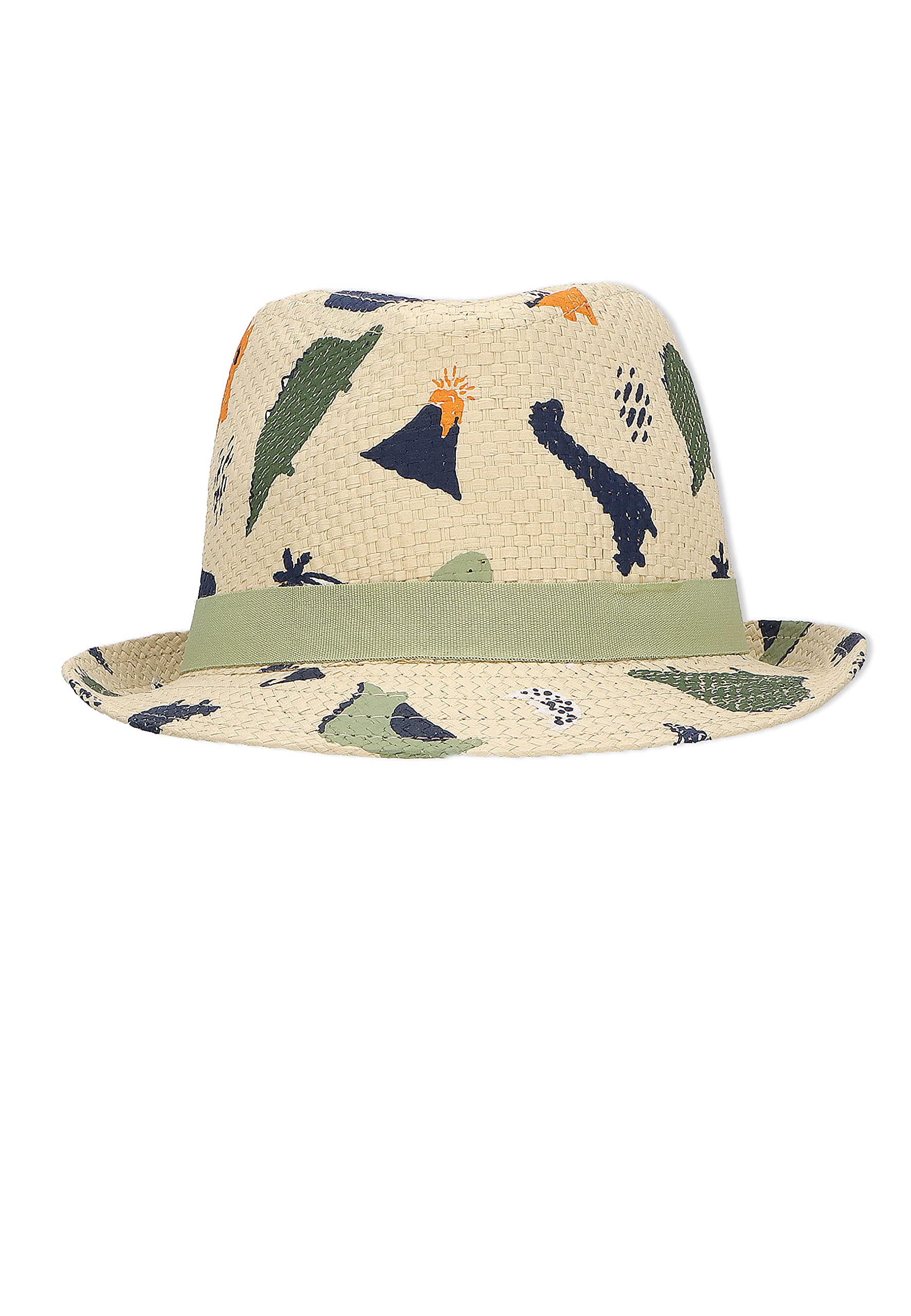 Sterntaler Strohhut Dino - Cooler Sommer Hut mit Allover Dinos und Ripsband - UV-Schutz 50+ Sonnenhut - Jungen Hut - Baby uind Kinder Kopfbedeckung Strand -