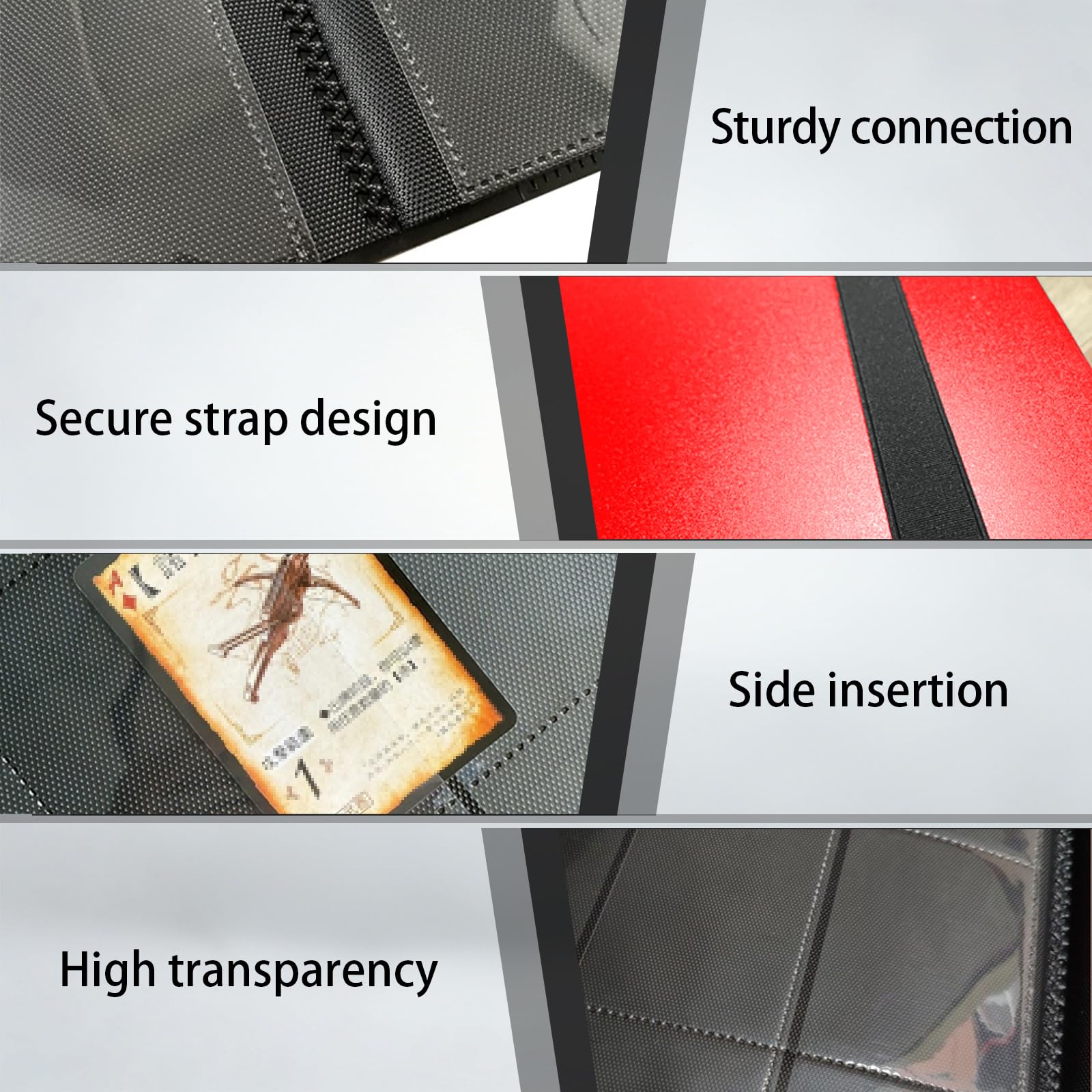 Trading Card Binder-12-Pocket,Total 480 Pockets,Card Collection Binder for Standard Cards Side Loading Card Folder for MTG Sports (Football/Basketball/Baseball) Cards (Red) - Image 3