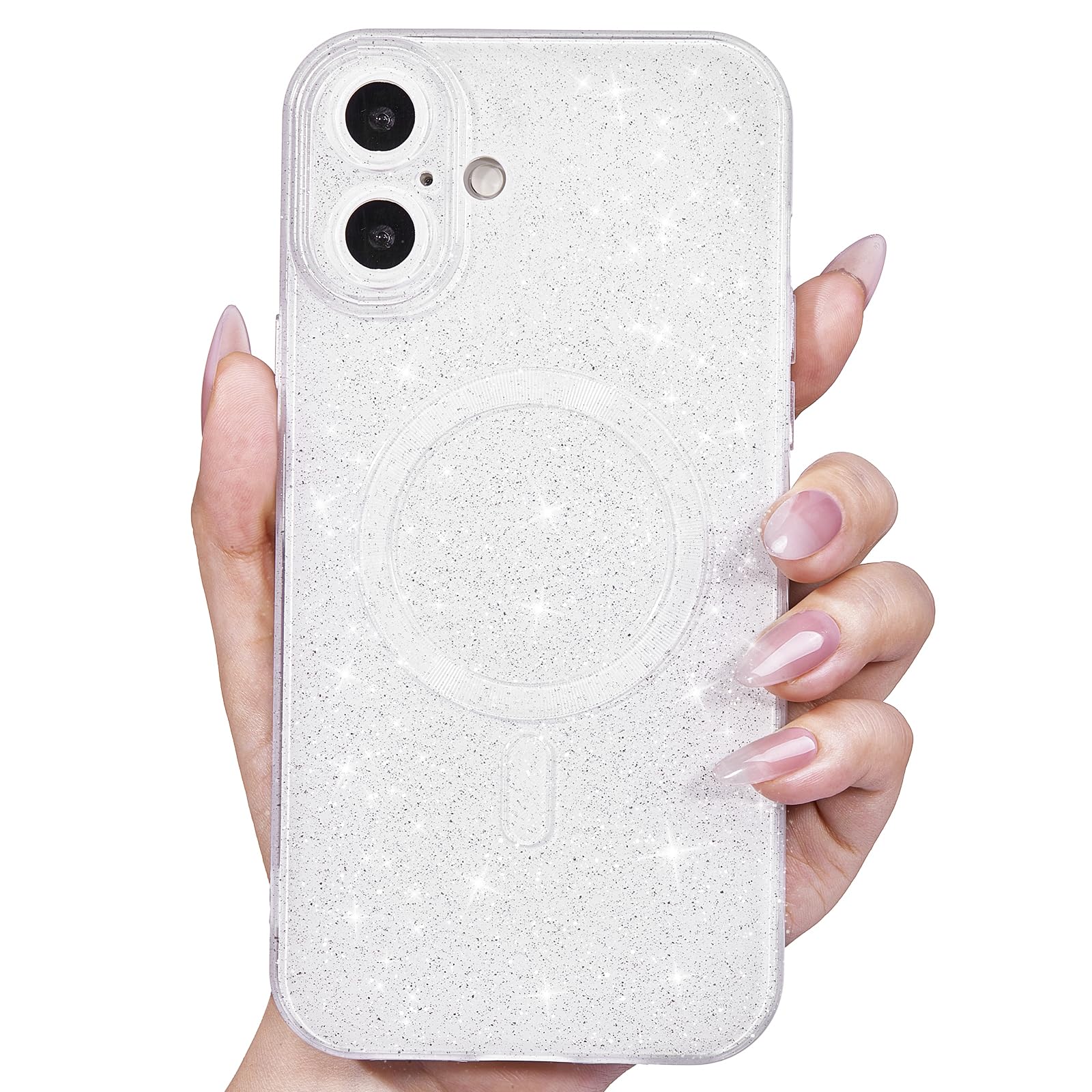Svanove Glitter Case for iPhone 16 Phone Case Magnetic Compatible with Magsafe, Sparkle Bling Shiny Sparkly Cute Girly Design, Bright Trendy Aesthetic