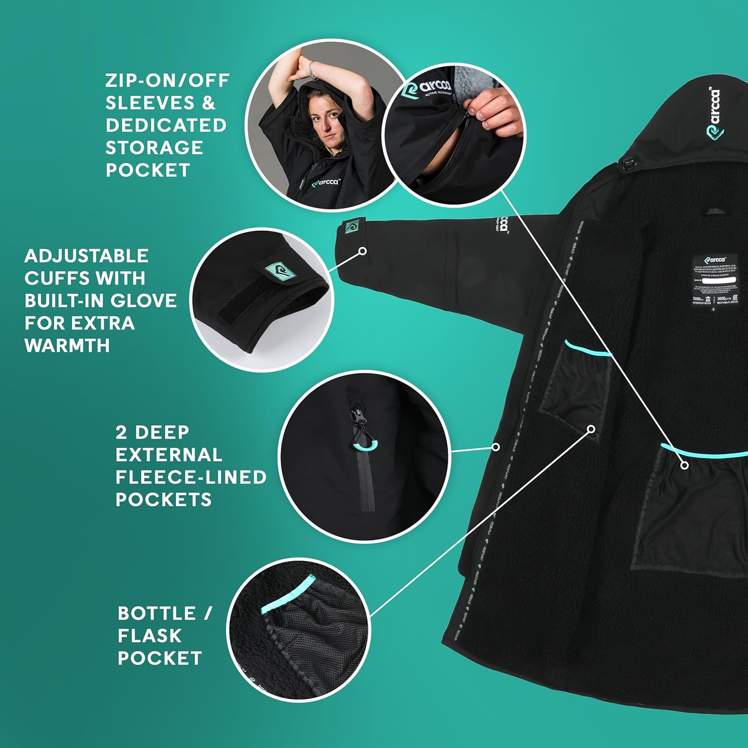 PARCCA Waterproof Oversized Parka Jacket & Adult Change Robe, Kayaking, Surfing, Swimming, Camping, Outdoor Sports Activities - Image 4