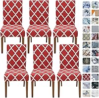Vista 73 de SPRINGRICO Juego de 4 fundas para sillas de comedor, fundas elásticas para sillas de comedor, de elastano lavables, fundas para sillas Parsons