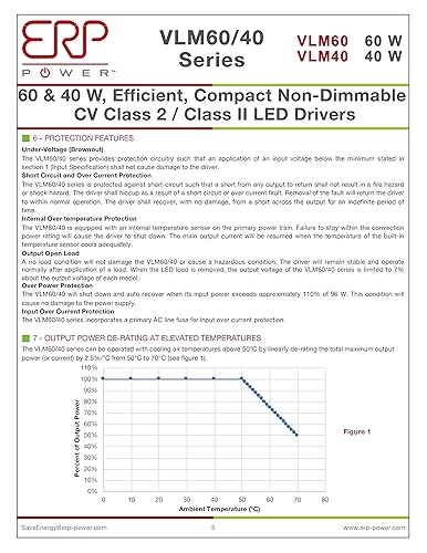 Miniatura 6 de ERP VLM60W-24 voltaje constante DC Power Compact LED Driver 24V 2.5A 60W UL Clase 2 para iluminación LED
