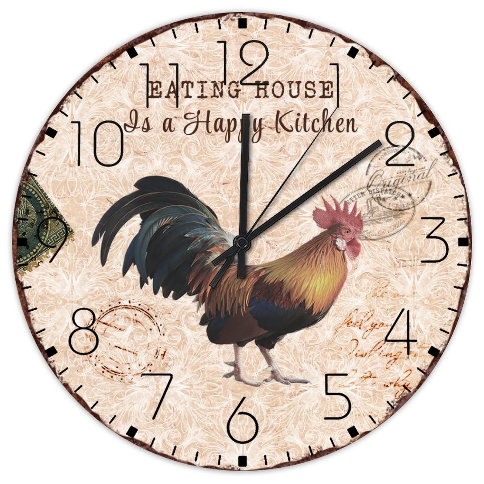 Horloge murale en bois 30cm silencieuse pour cuisine et salon