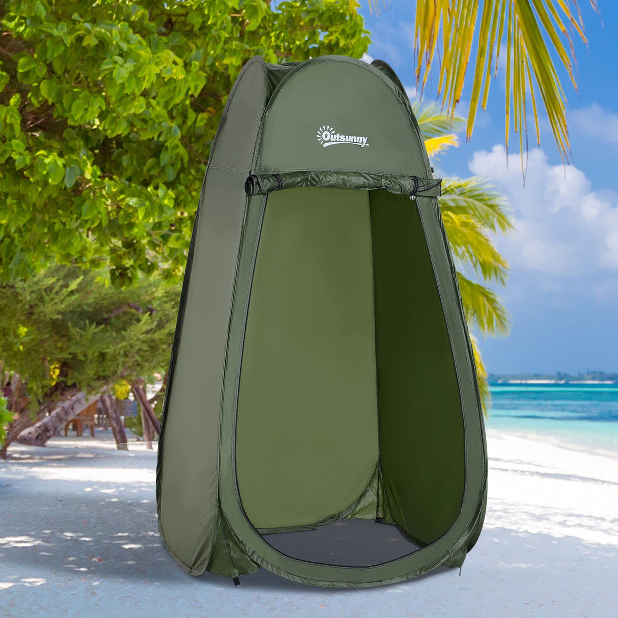 Partytent inklapbaar pop-up met 4 zijwanden taupe