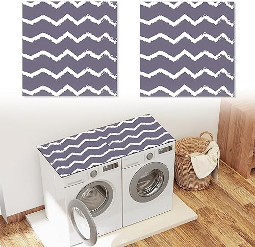 Miniatura 9 de Zylorix Fundas para lavadora y secadora para la parte superior, 2 alfombrillas protectoras antideslizantes de 27 x 27 pulgadas, a prueba de polvo y