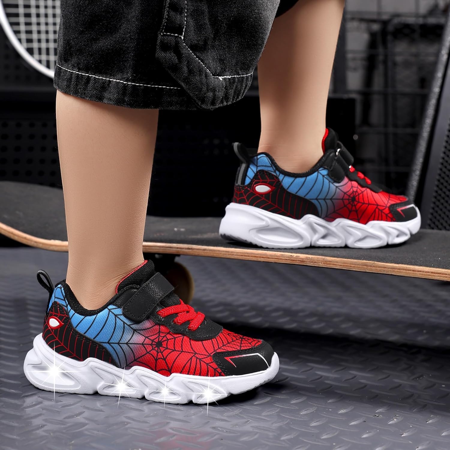 Toddler Boys Light Up Shoes Lightweight Breathable Mesh Flashing LED Tennis Sneakers for Toddler and Little Kids - Image 2