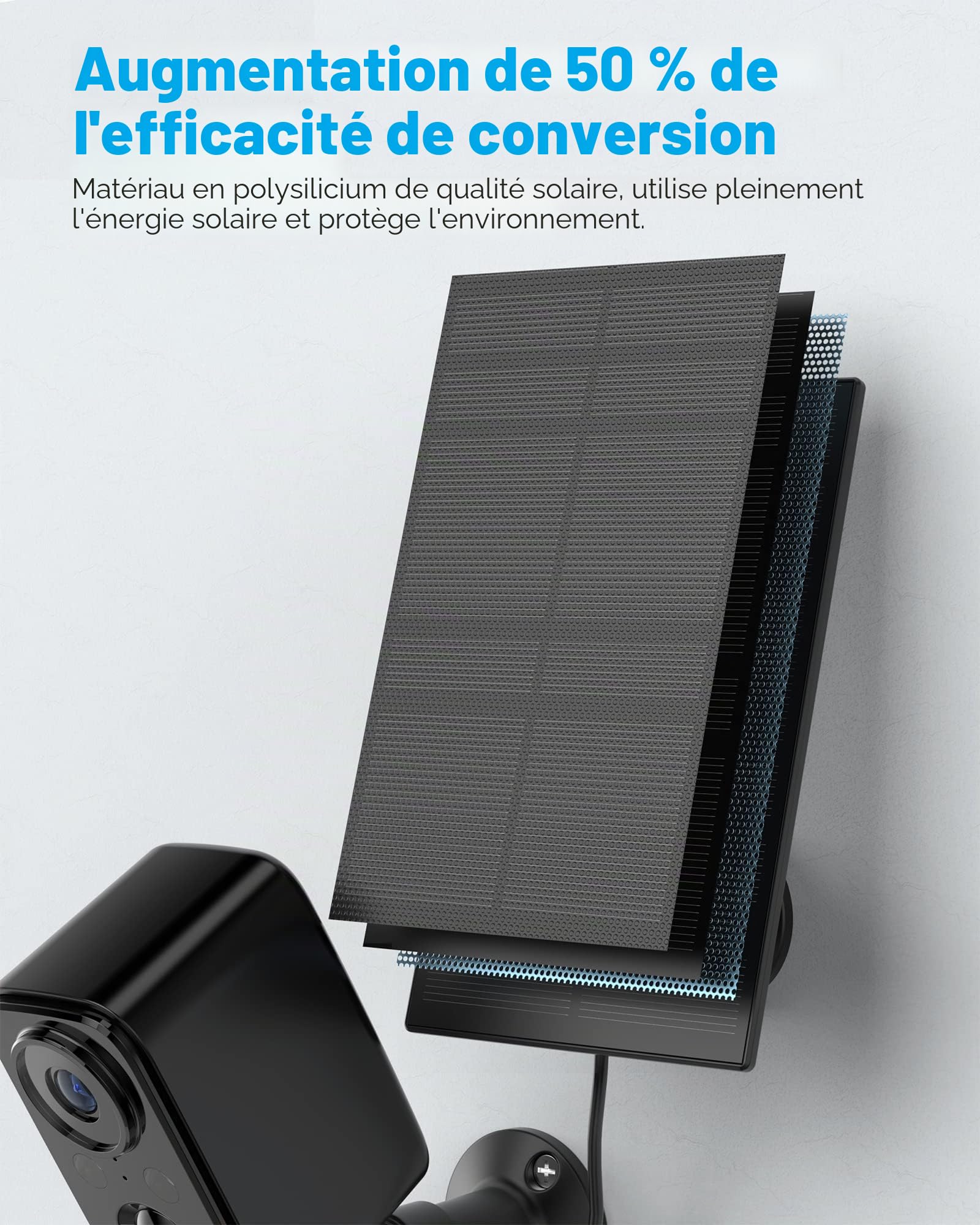 FOAOOD Camera WiFi Exterieure sans Fil Batterie,Camera WiFi Solaire avec Vision Nocturne Couleur,PIR Détection Mouvement,Audio Bidirectionnel,IP66(2 Paquets-Noir)
