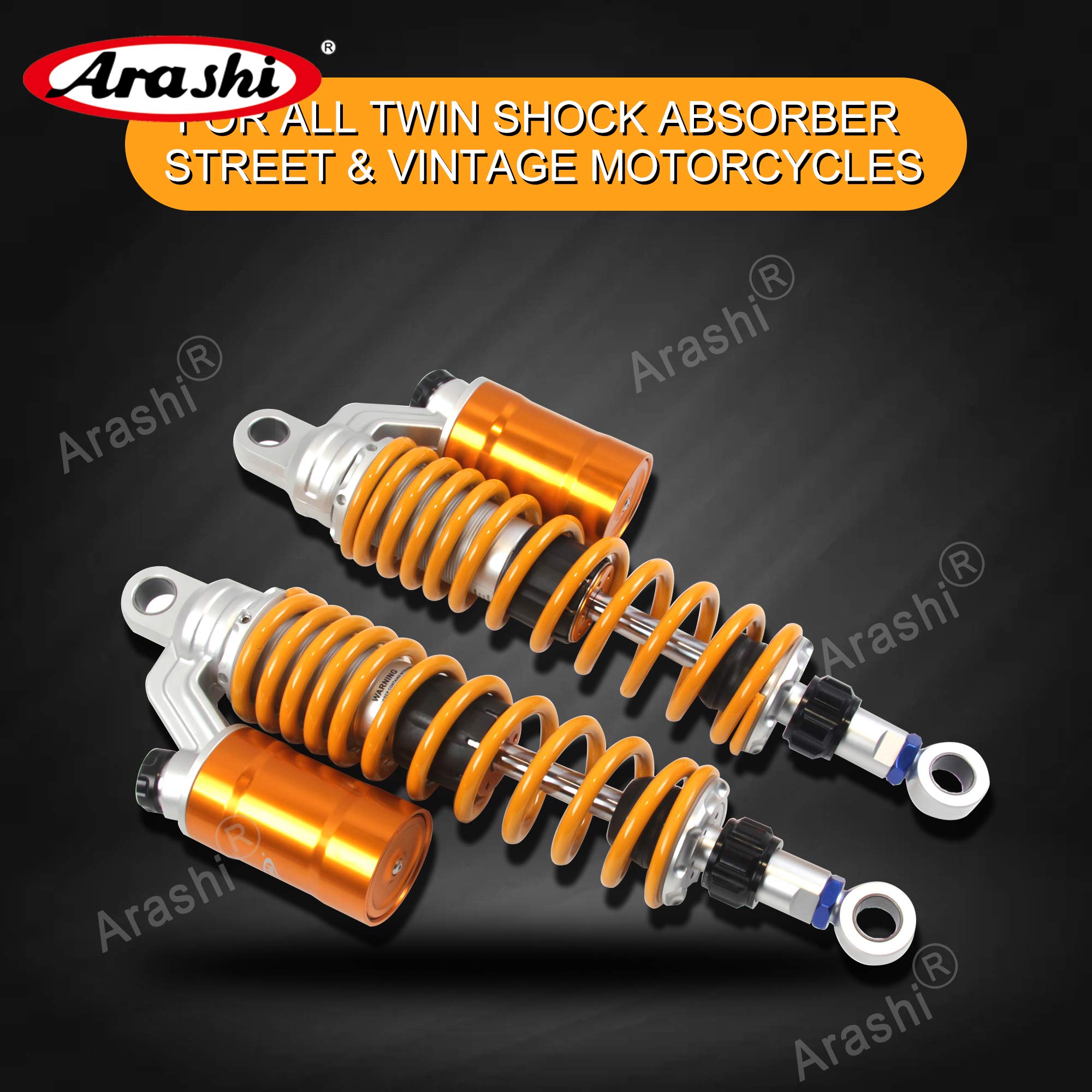 Arashi 360mm /14" Ammortizzatori posteriori regolabili Sospensioni per Triumph Bonneville SE Street Twin, Bonneville T100 T120, Street Scrambler, Thruxton 900 1200, Oro