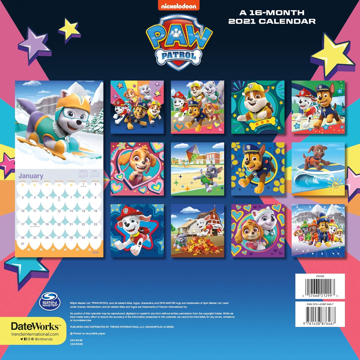 Paw Patrol Calendar 2021 Bundle - Deluxe 2021 Paw Patrol Wall Calendar With Over 100 Calendar Stickers (Paw Patrol Gifts, Office Supplies) : Amazon.co.uk: Stationery & Office Supplies