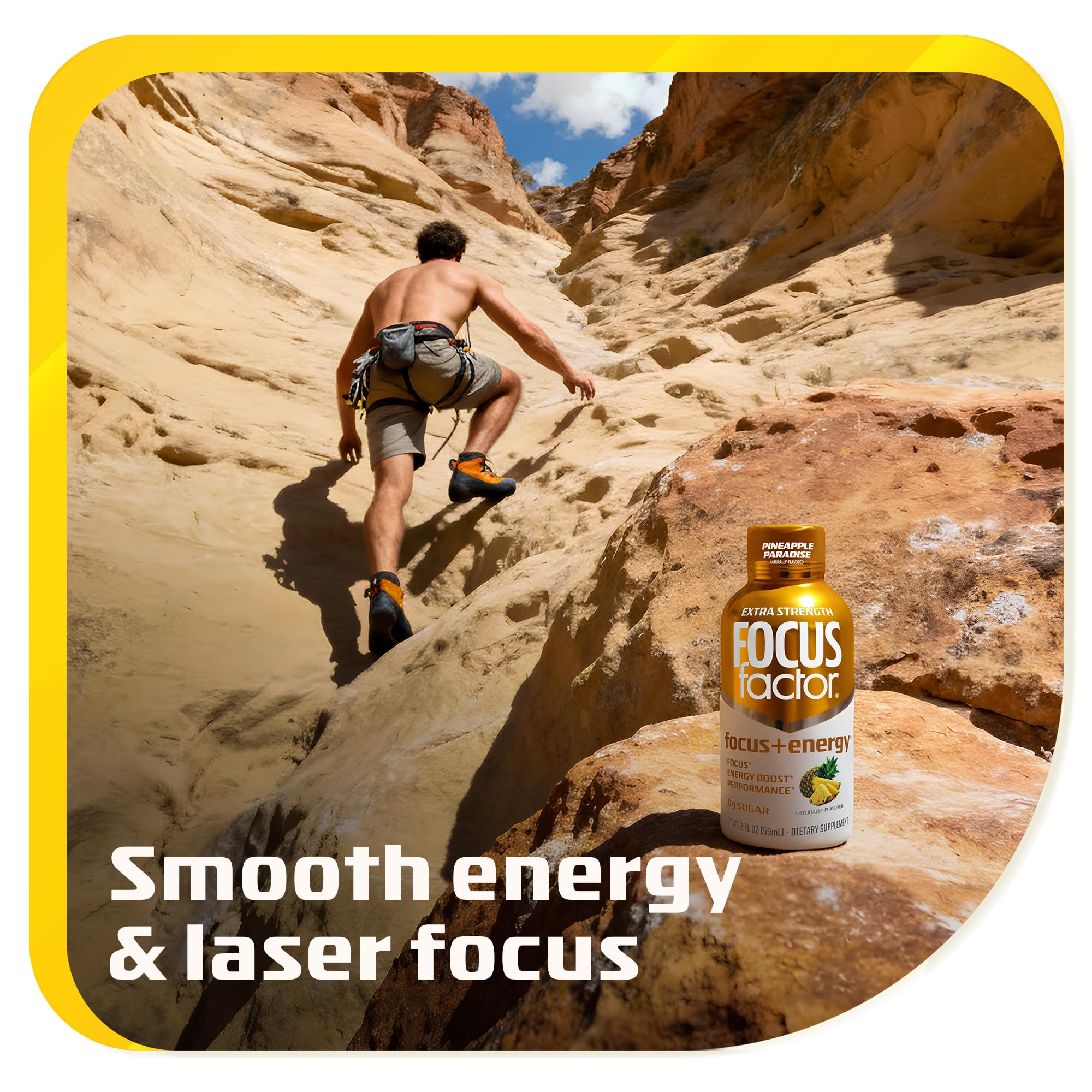 Focus Factor Extra Strength Focus + Energy Shots - 12 x 2oz Bottles (Pineapple Paradise Flavor) - Powered by Nootropics with Caffeine, L-Theanine, Ginkgo, Bacopa, L-Tyrosine, Alpha GPC — Amazon image 6
