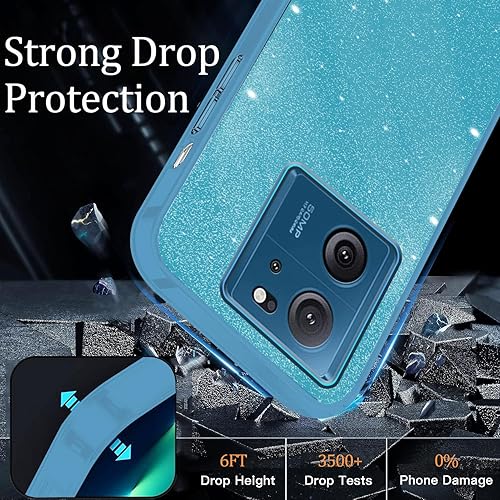 Miniatura 4 de Compatible con Xiaomi 13T Pro Case Glitter a prueba de golpes, funda para teléfono Xiaomi 13T, silicona transparente, rosa, doble capa, desmontable