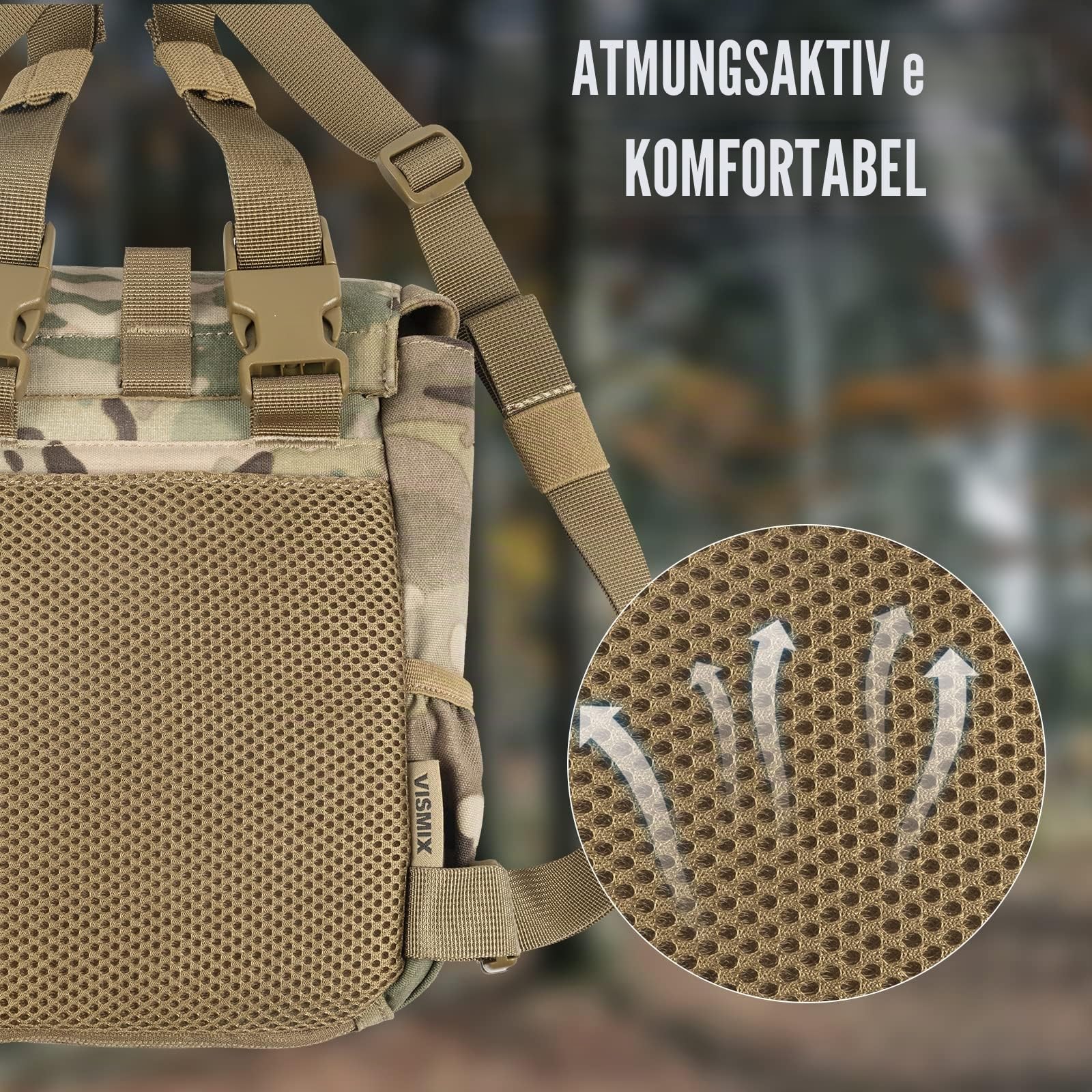 VISMIX Fernglasgeschirr, verstellbares Fernglasgeschirr, Brusttasche mit Regenschutz, für Jagd, Wandern, Schießen