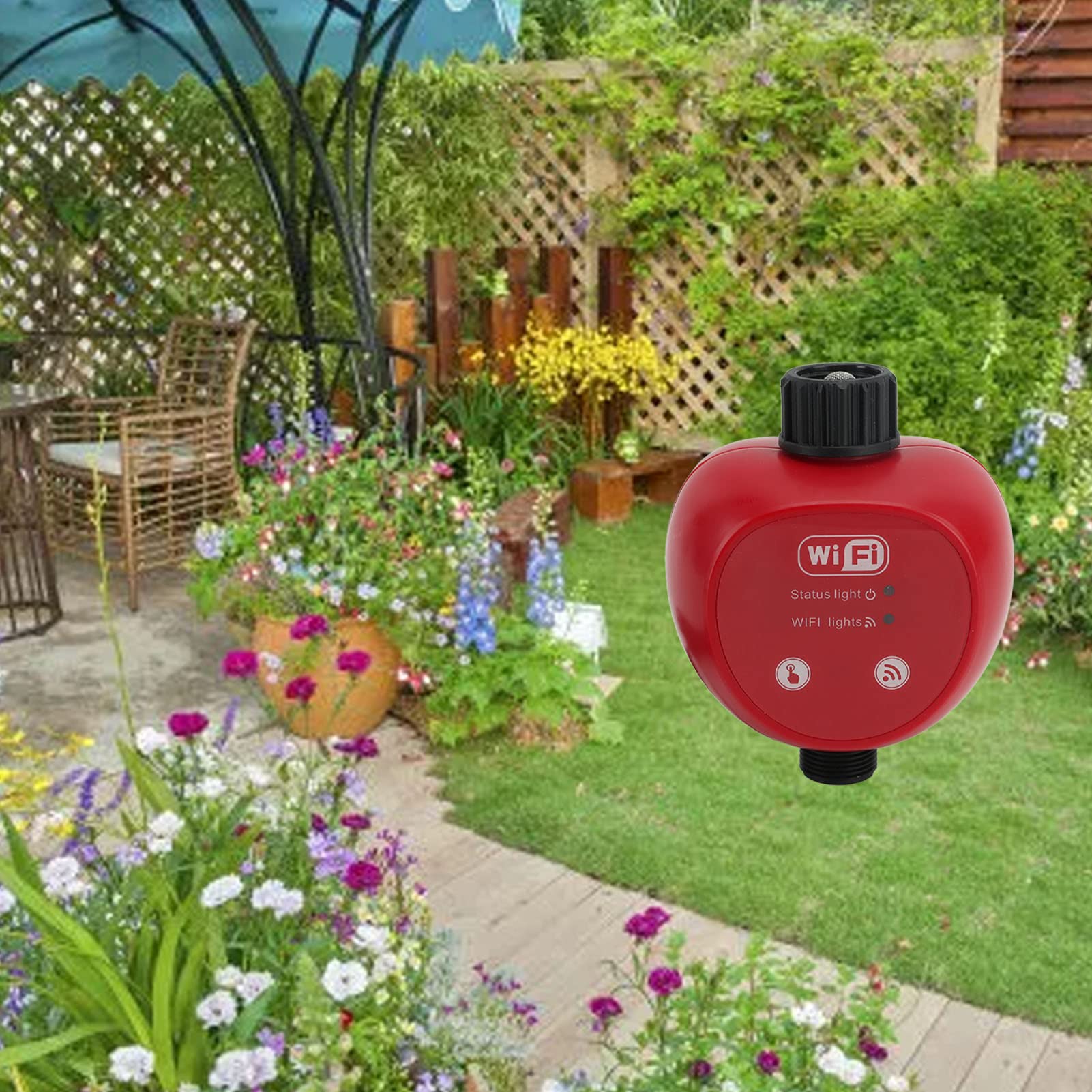 Irrigatore Automatico Per Fiori con Filettatura Femmina 3/4, Sistema di Irrigazione Automatica WiFi con Tempistica Intelligente Per Giardino Domestico, Dispositivo di Irrigazione Automatica Per Intern
