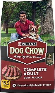 Purina Dog Chow Complete Adult Dry Dog Food Kibble Beef Flavor - 18.5 lb. Bag