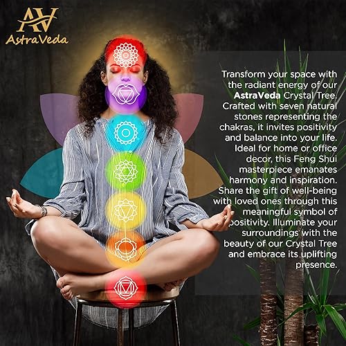 Miniatura 7 de AstraVeda Árbol de 7 chakras, árbol de la vida, árbol de cristal, árbol de Feng Shui, árbol de energía positiva, regalo de meditación, cristales y