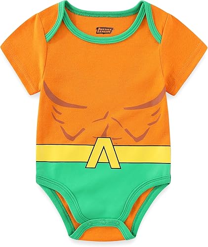 Miniatura 4 de WARNER BROS Justice League Batman, Superman, Flash, Aquaman and Green Lantern Baby Boys 5 Pack Creepers for Infants