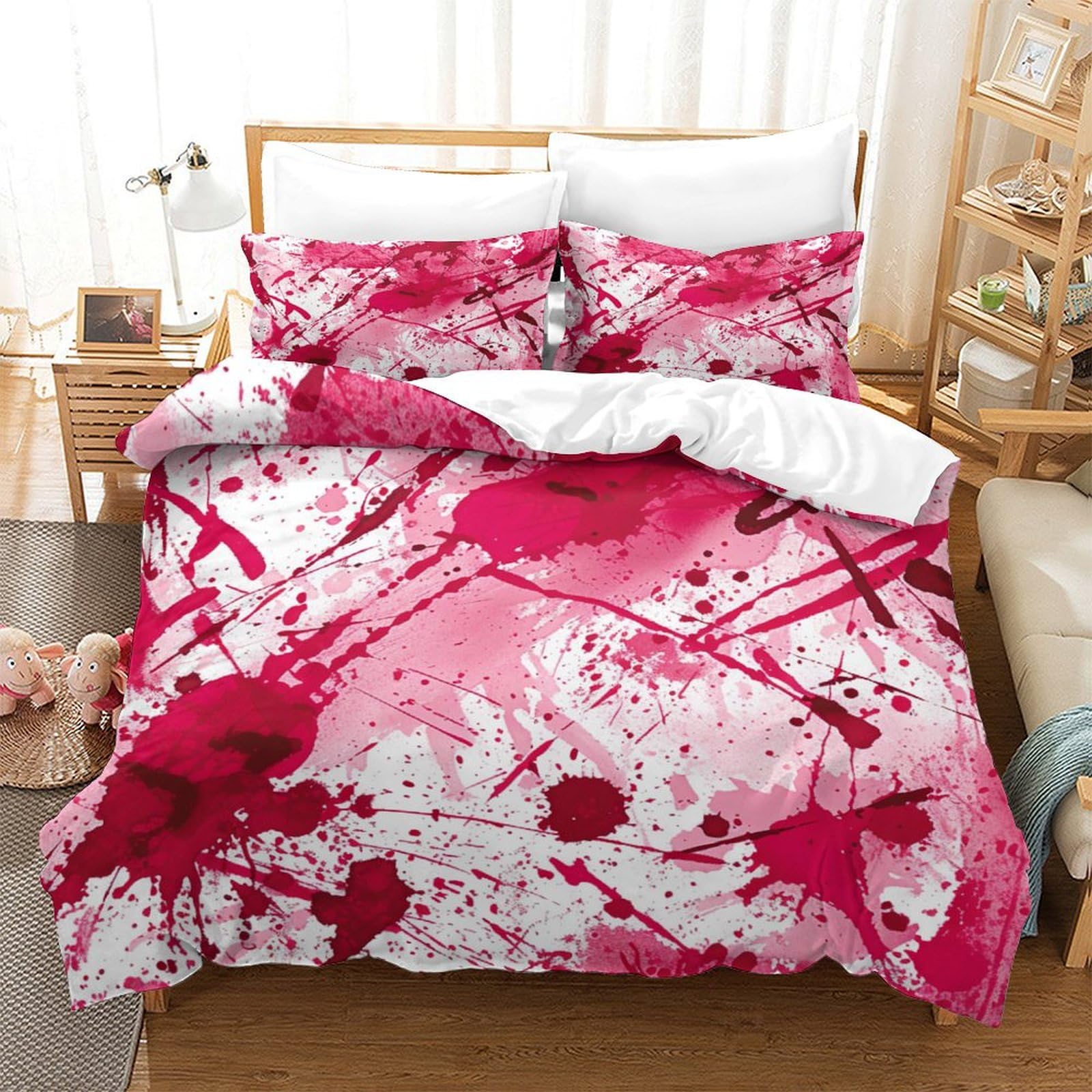 P1S9U7W5Y Modern Splash 3D Printed Duvet Cover Set 3pcs Microfiber Abstract Bedding Set Double（200x200cm）