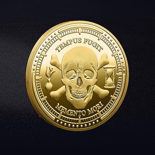 Miniatura 6 de Reflexiones estoicas: Monedas Memento Mori y Memento Vivere - Abraza la esencia de la vida con recordatorios reflexivos