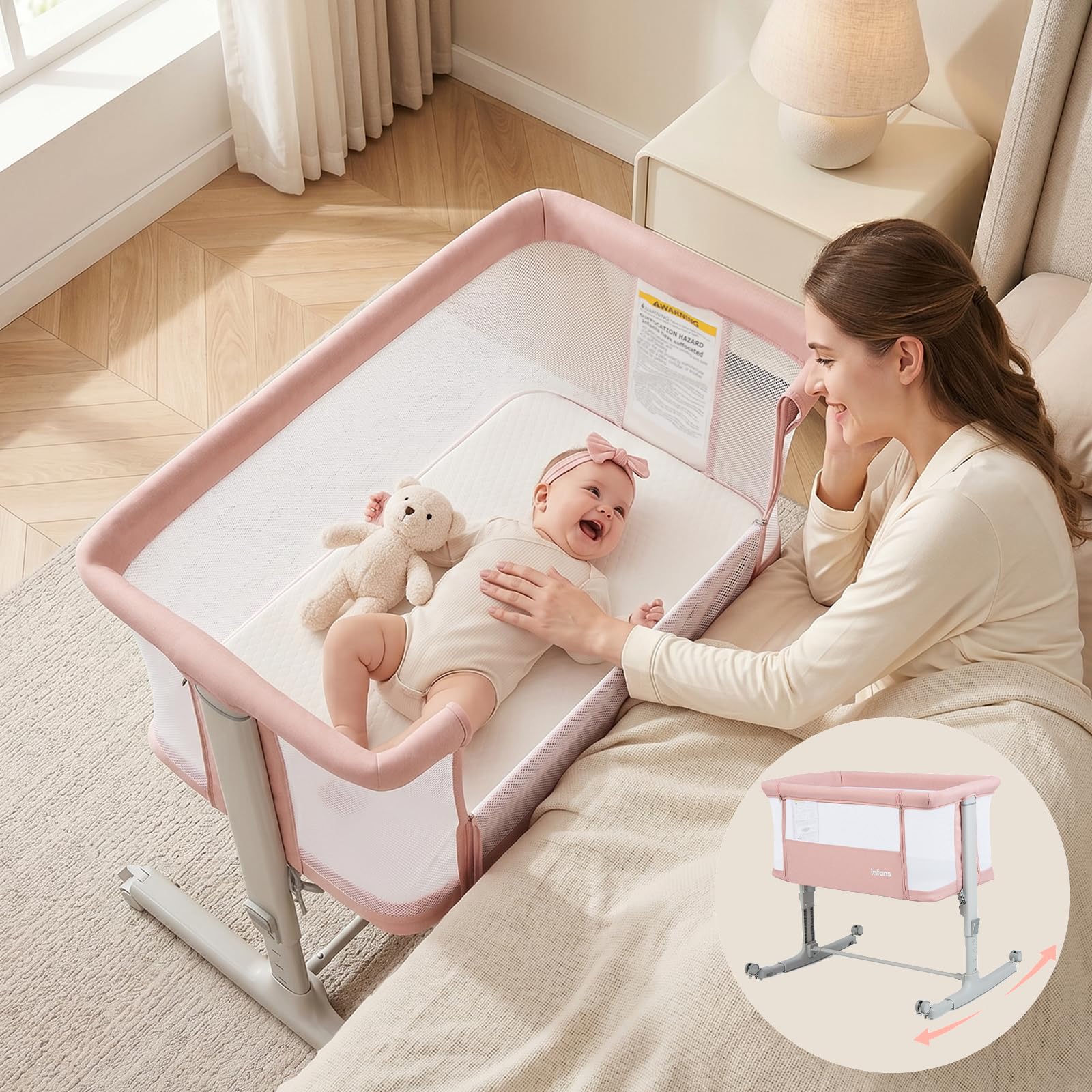 INFANS 3-in-1 Baby Bassinet