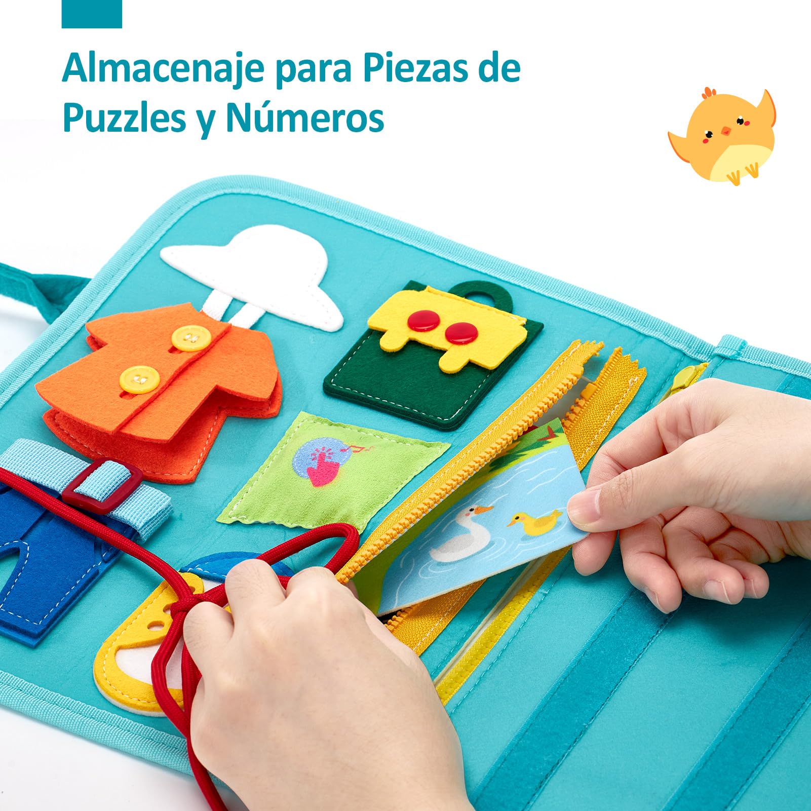 hahaland Busy Board Montessori 2 años - Tablero Sensorial de Actividades Juguetes Montessori para Niños 2 años, Regalos para Niños Cumpleaños 1 2 3 años
