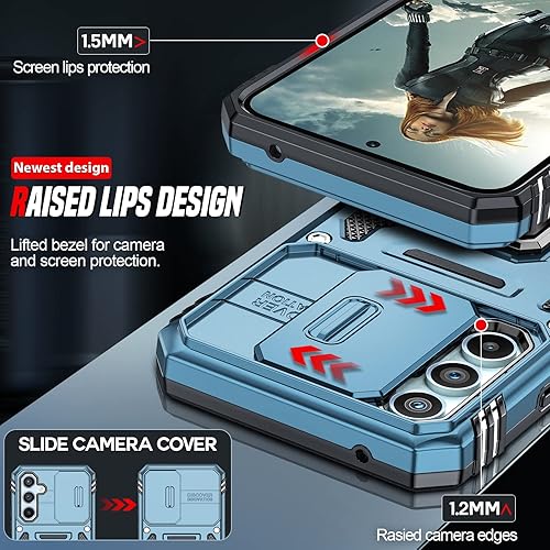 Miniatura 4 de LeYi Funda para Samsung Galaxy A54 5G funda para Samsung Galaxy A54 con cubierta deslizante para cámara + 2 protectores de pantalla, anillo