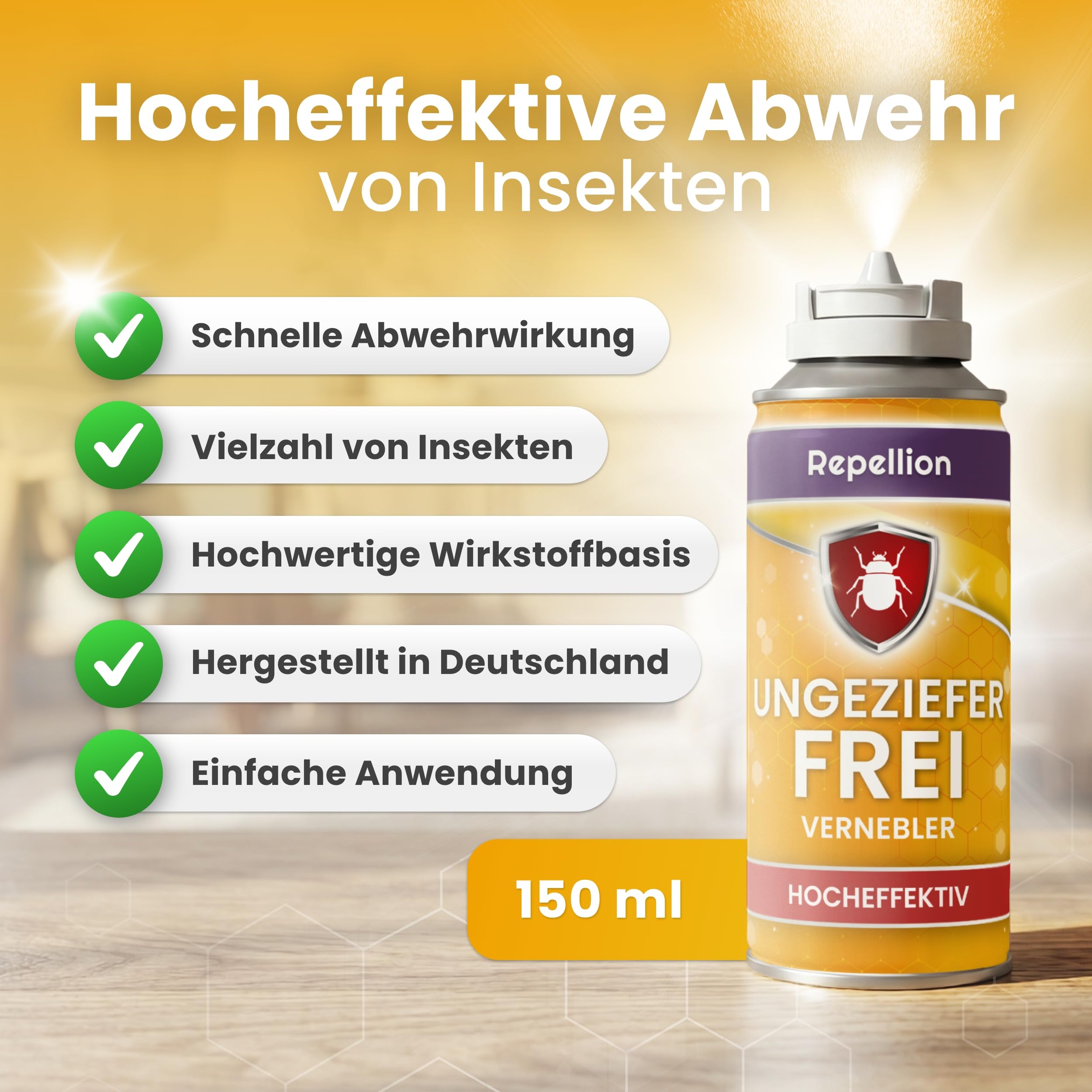 Anti Ungeziefer Fogger für Wohnräume (3x150ml) – Ungeziefer Vernebler gegen Bettwanzen, Flöhe, Schaben, Milben & Körperläuse – Insekten Bombe zur Raumbehandlung