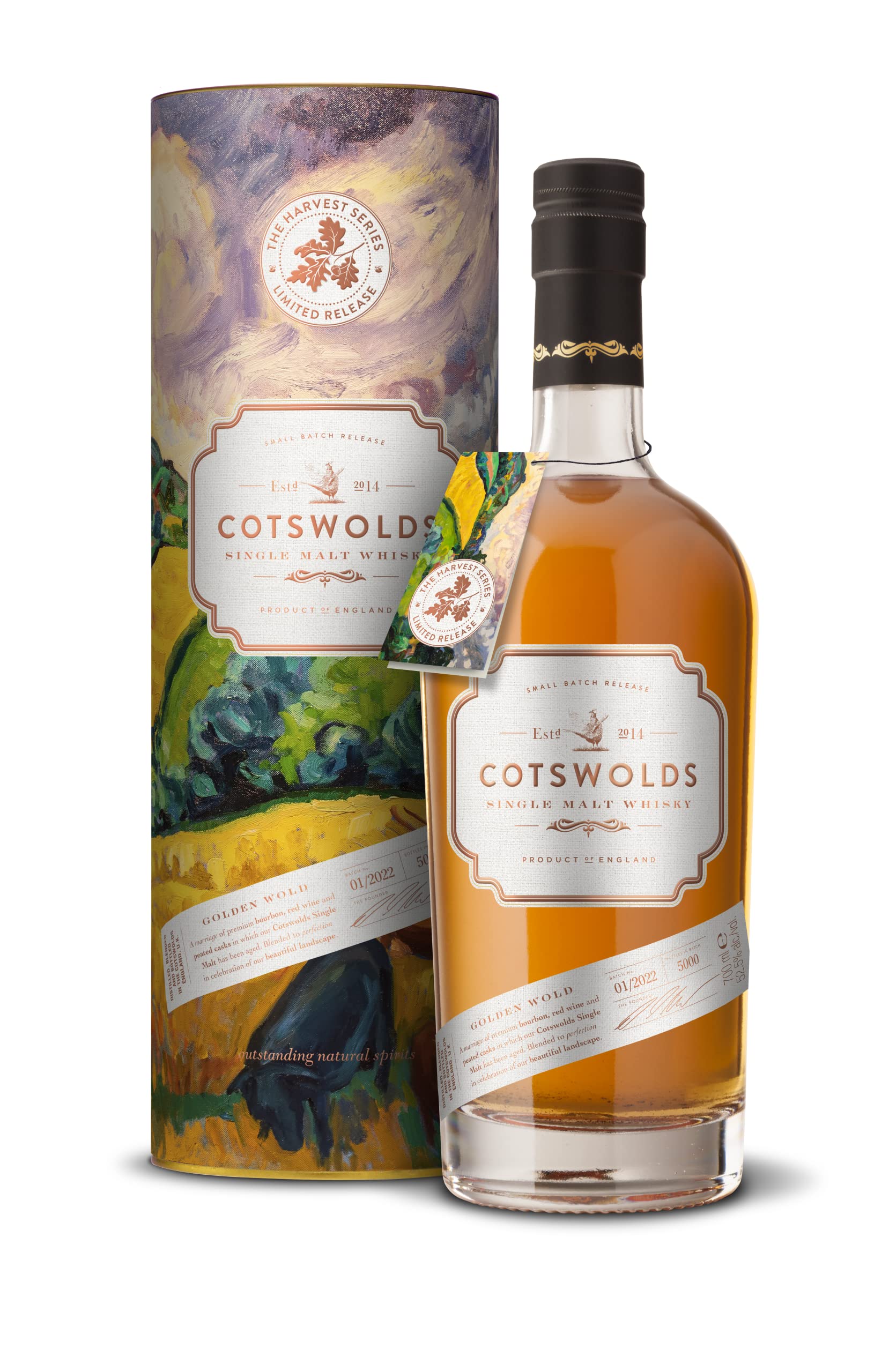 Cotswolds GOLDEN WOLD The Harvest Series Batch 01/2022 52,5% Vol. 0,7l in Giftbox
