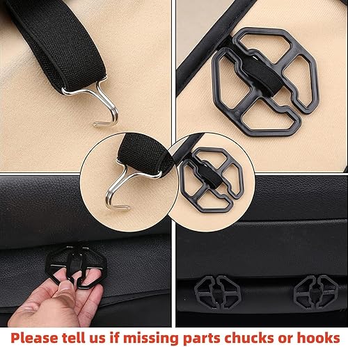 Miniatura 9 de Coverado - Juego completo de fundas de asiento de automóvil grises de cuero napa, impermeables, con cojín para asientos delanteros y respaldos, apto