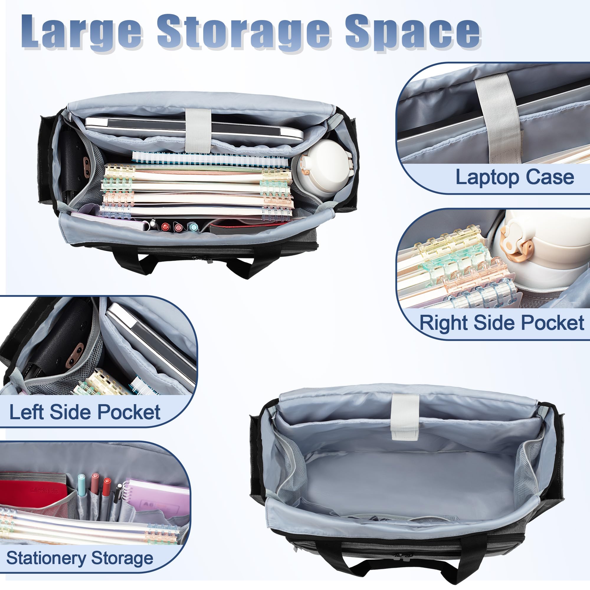 Trunab Bolso para Profesor con Bolsillo Expandible para Carpeta de Archivos, Bolso Utilitario para Enfermeras para Mujeres, Maletín para Computadora Portátil de Oficina