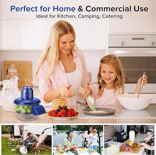 Miniatura 6 de JOYHILL Peladora eléctrica de uva, pelador automático de frutas y ajo para uva, tomate, cereza, motor de 50 W con cuchillas de acero inoxidable,